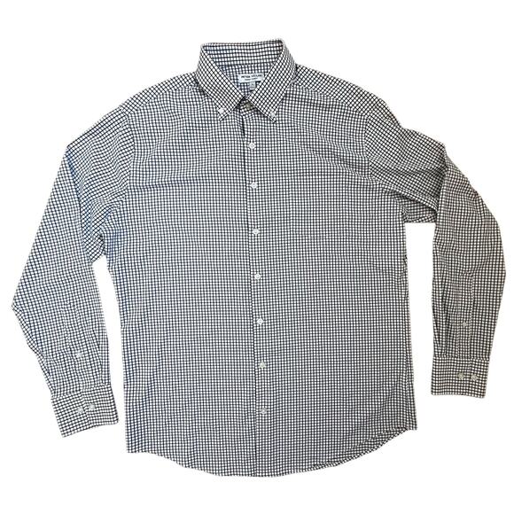 PeterMillar|LS Summer Comfort‎ Button Up|Black/White Plaid|SZ L - Picture 1 of 7